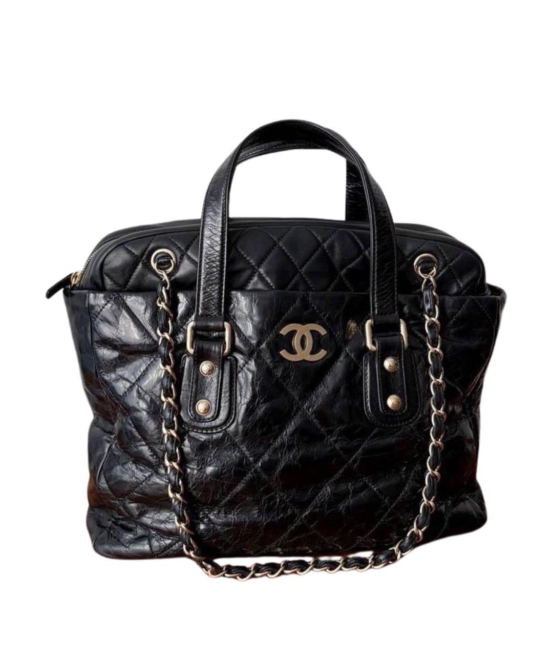 CHANEL Черная кожаная сумка через плечо, фото 1