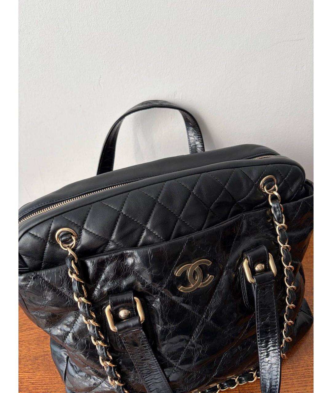 CHANEL Черная кожаная сумка через плечо, фото 6