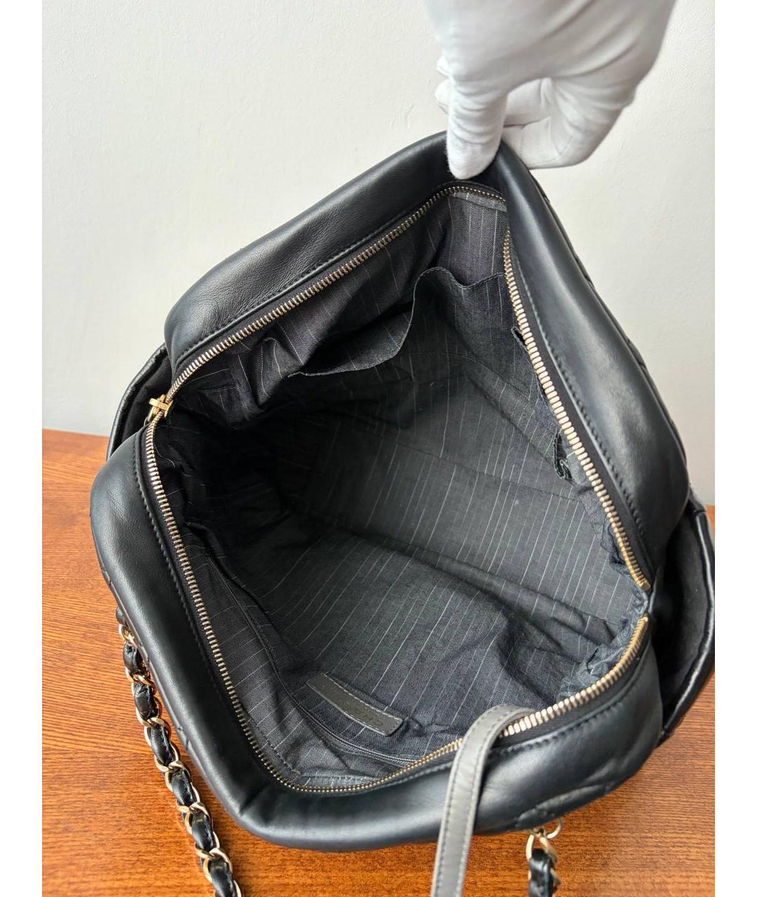CHANEL Черная кожаная сумка через плечо, фото 8