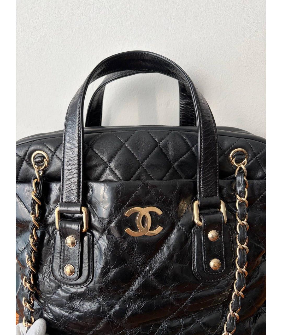 CHANEL Черная кожаная сумка через плечо, фото 5