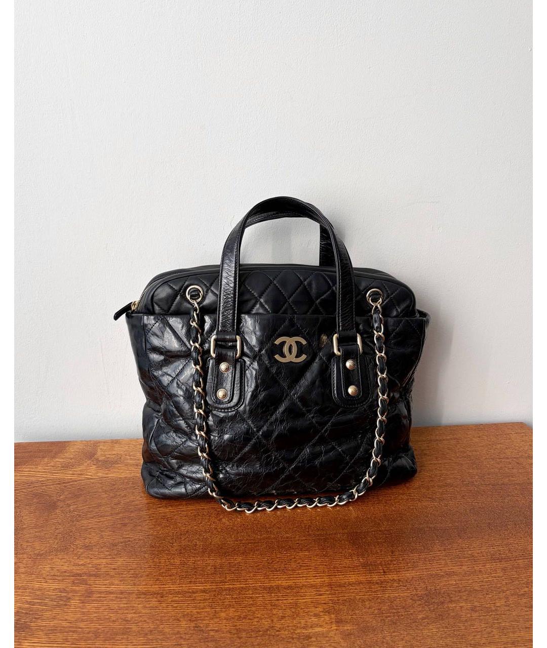CHANEL Черная кожаная сумка через плечо, фото 9