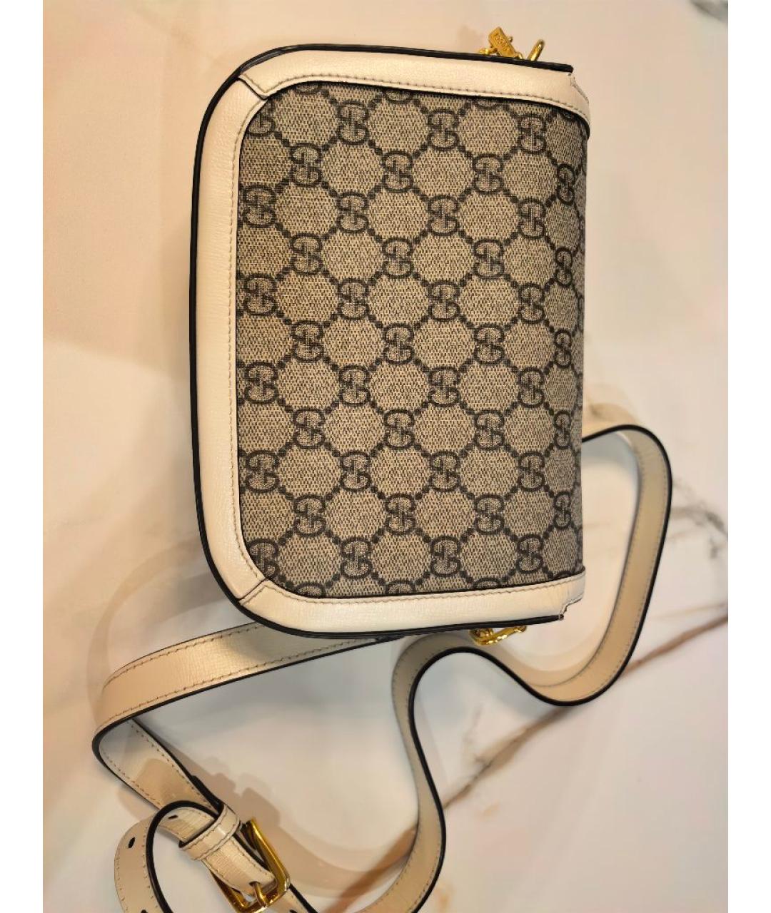 GUCCI Бежевая кожаная сумка через плечо, фото 3