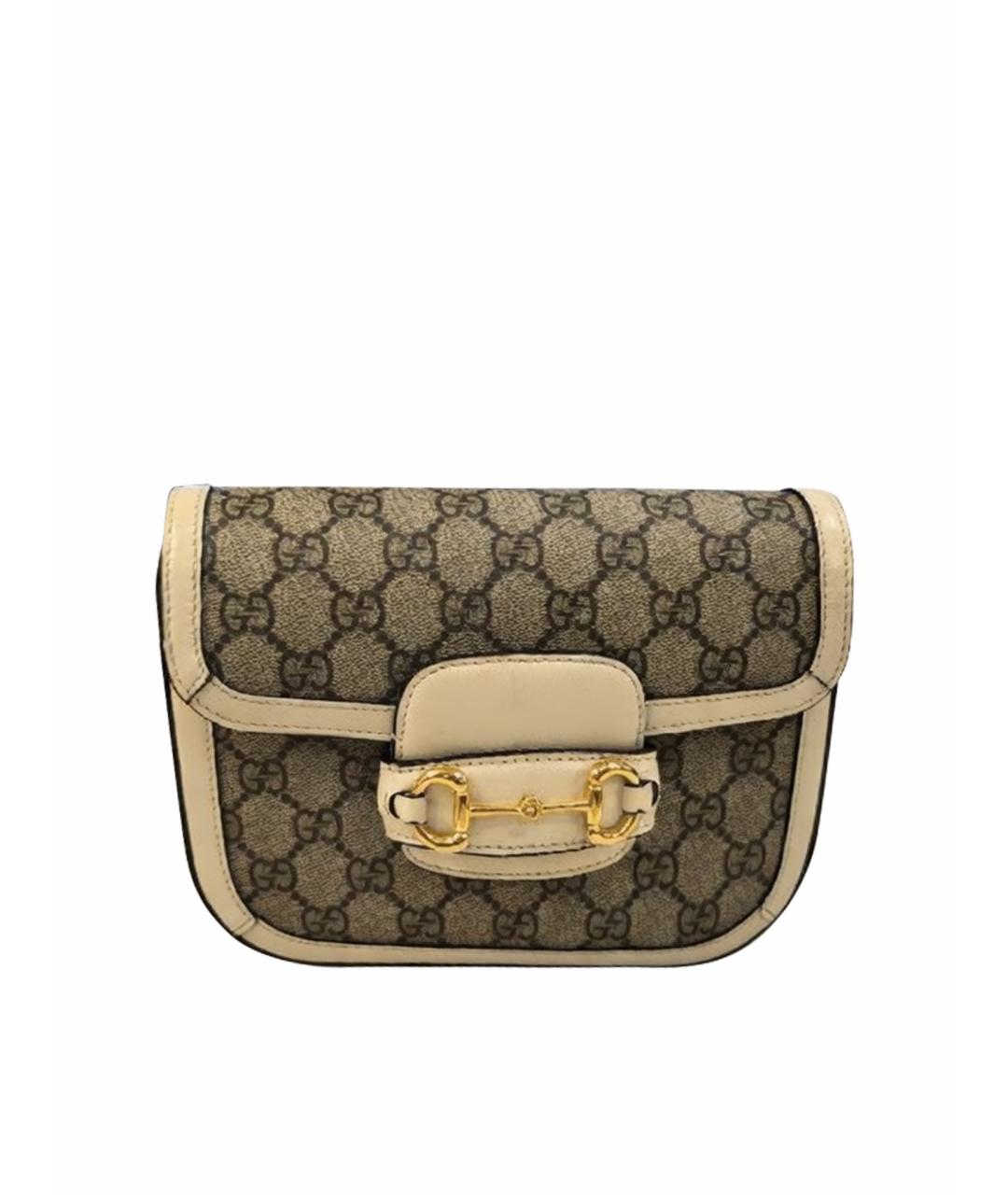 GUCCI Бежевая кожаная сумка через плечо, фото 1