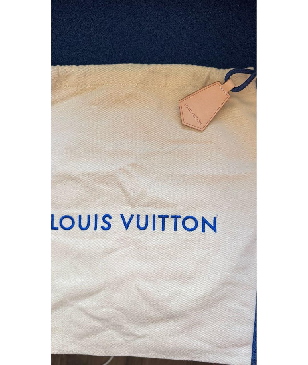 LOUIS VUITTON Темно-синяя тканевая сумка через плечо, фото 8