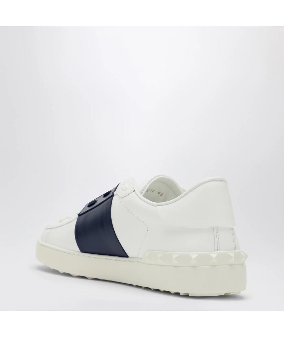 VALENTINO Синие кожаные низкие кроссовки / кеды, фото 2