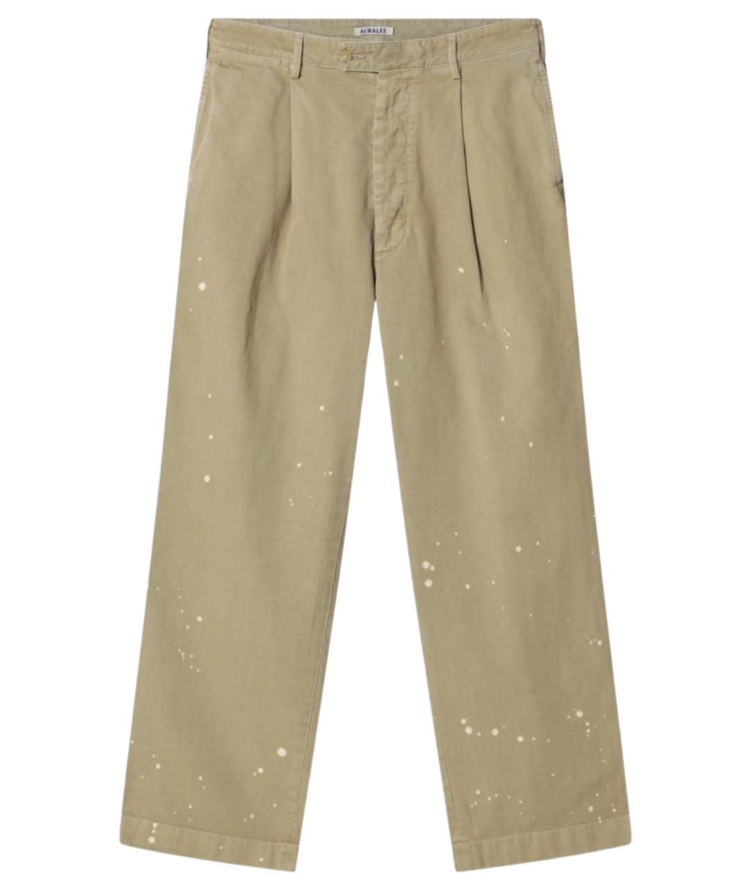 AURALEE Бежевые хлопковые повседневные брюки, фото 1