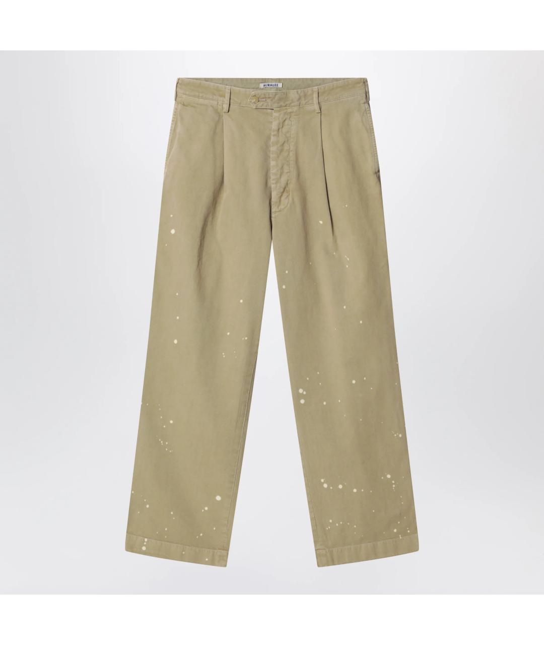 AURALEE Бежевые хлопковые повседневные брюки, фото 3