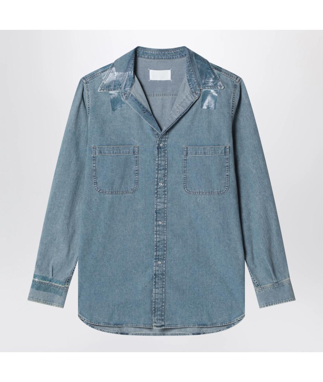 MAISON MARGIELA Голубая хлопковая кэжуал рубашка, фото 3