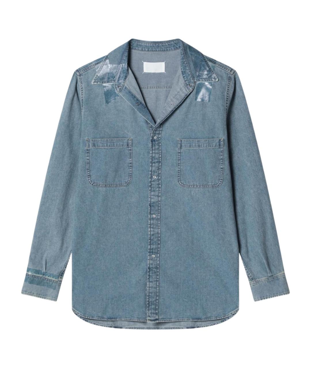 MAISON MARGIELA Голубая хлопковая кэжуал рубашка, фото 1