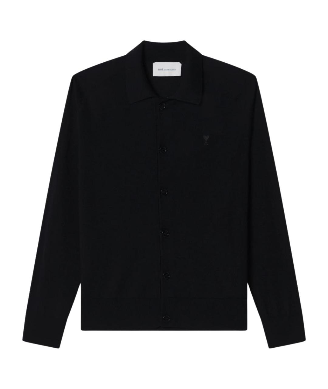 Ami Paris Черная шерстяная кэжуал рубашка, фото 1
