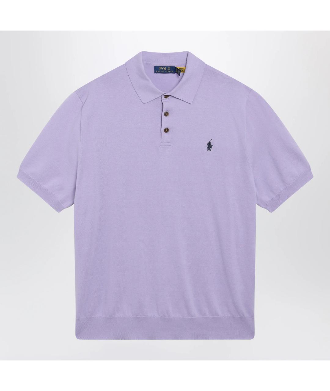 POLO RALPH LAUREN Фиолетовое хлопковое поло с коротким рукавом, фото 3