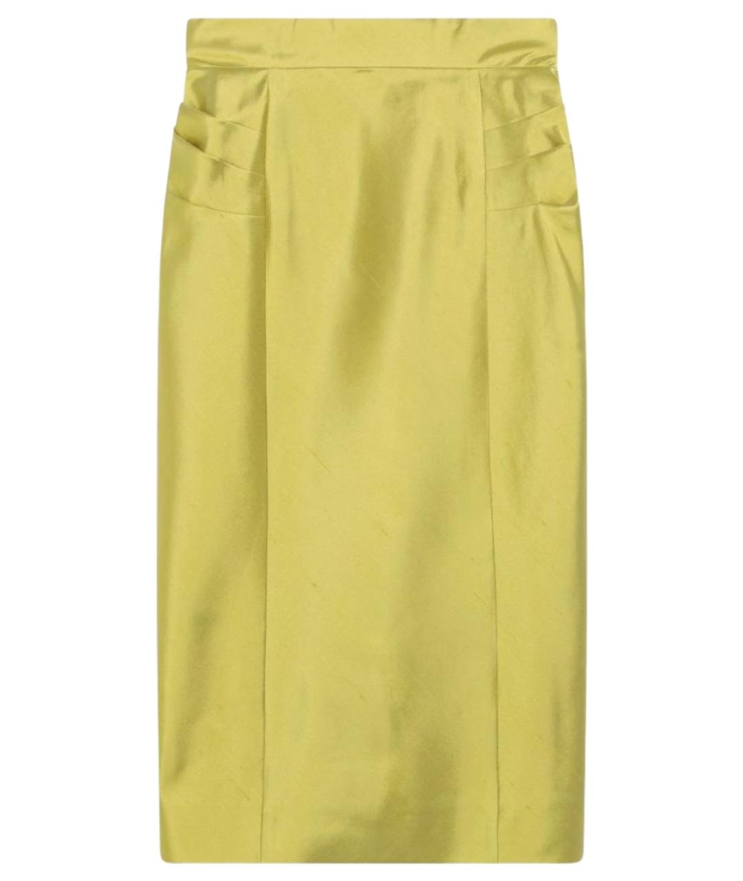 VALENTINO Зеленая шелковая юбка миди, фото 1