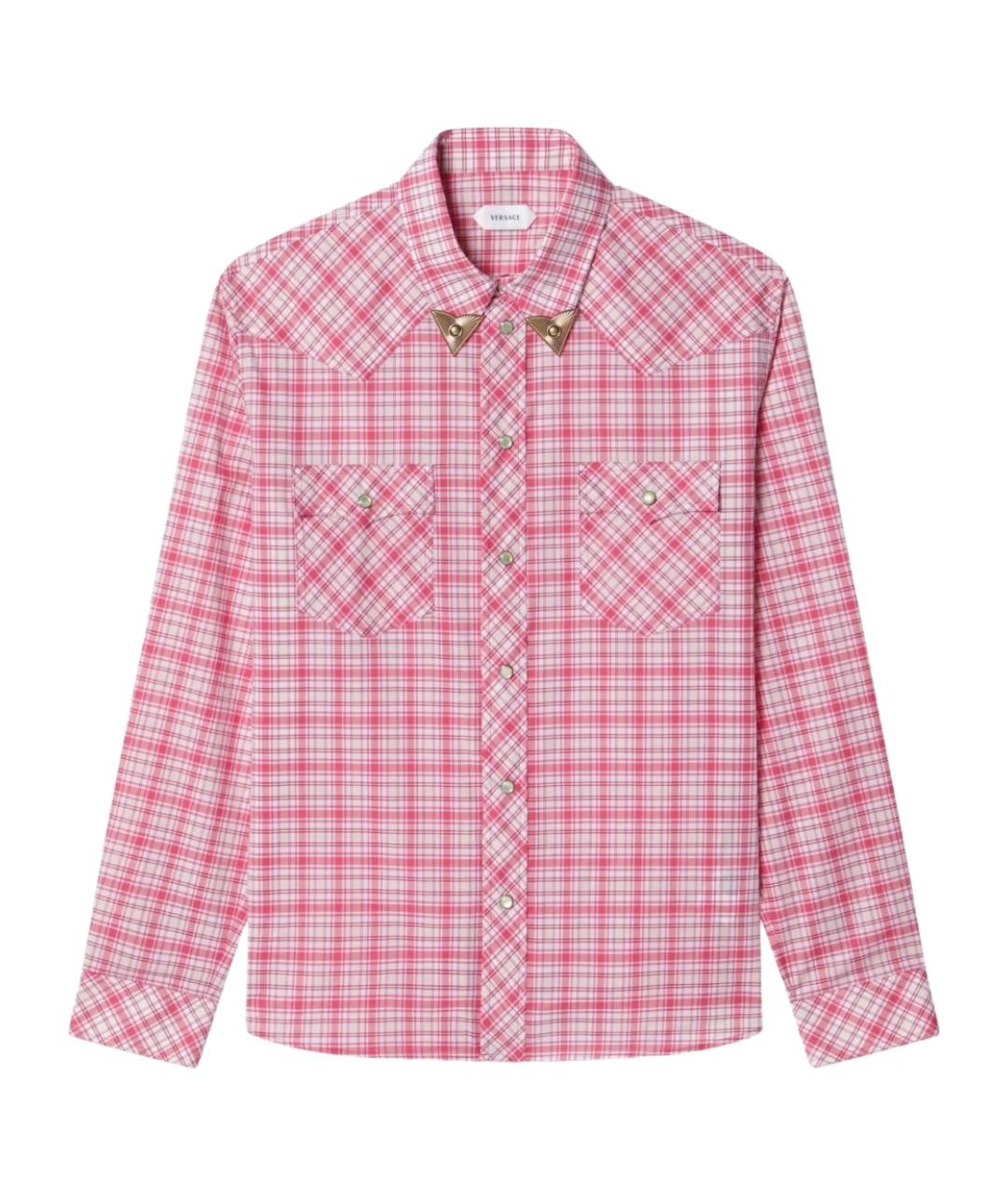 VERSACE Розовая хлопковая кэжуал рубашка, фото 1