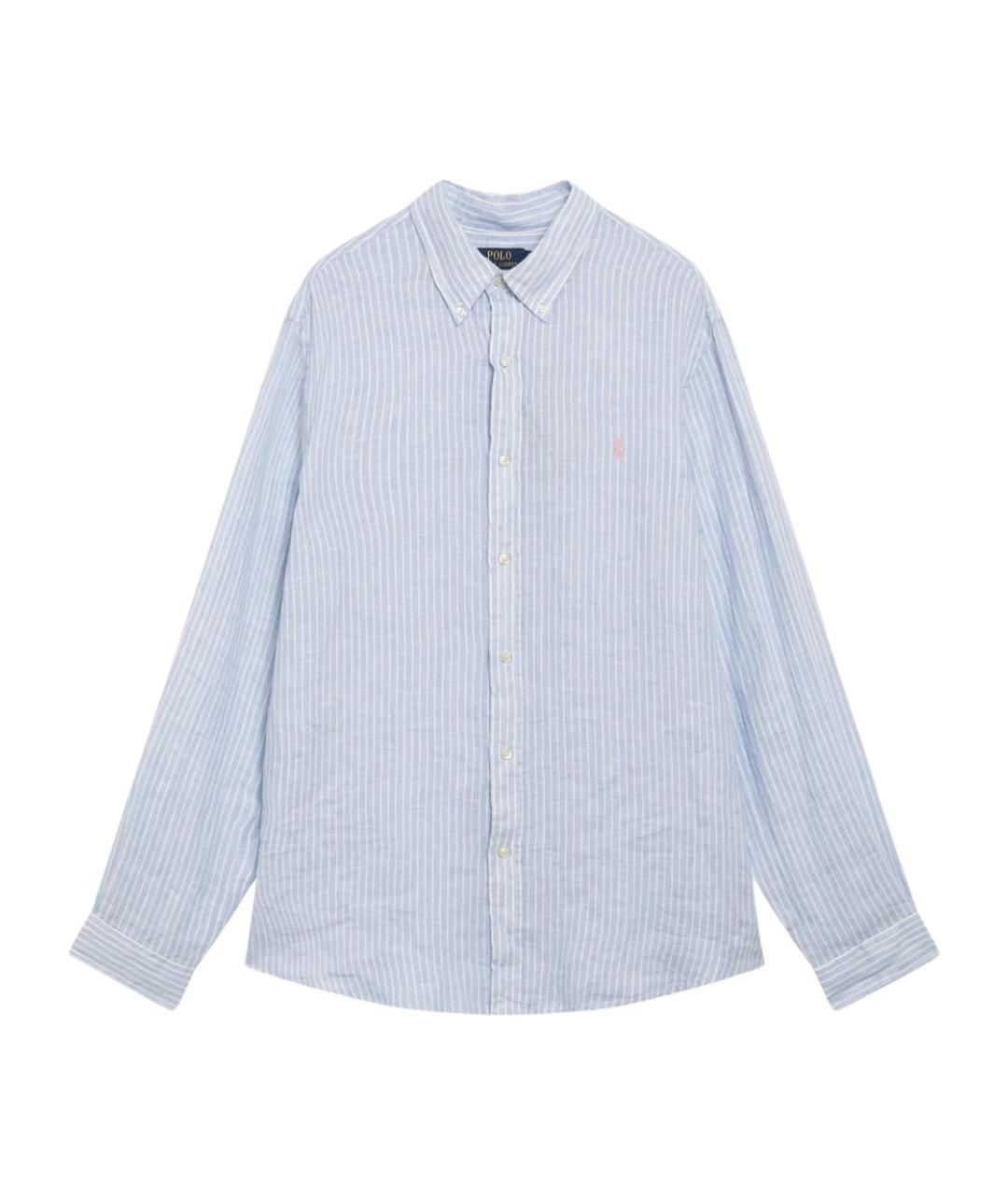 POLO RALPH LAUREN Голубая льняная кэжуал рубашка, фото 1