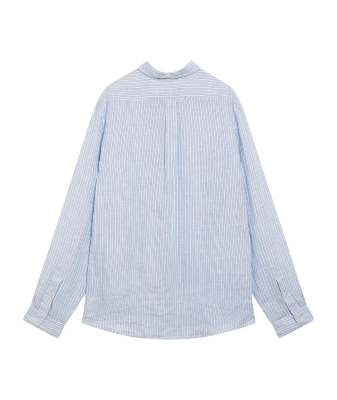 POLO RALPH LAUREN Голубая льняная кэжуал рубашка, фото 2