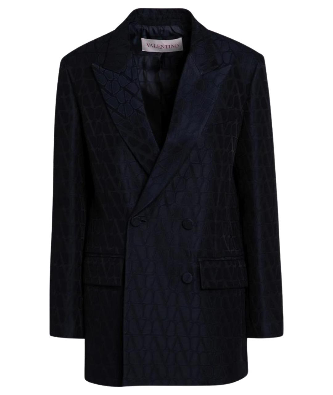 VALENTINO Темно-синий шерстяной жакет/пиджак, фото 1
