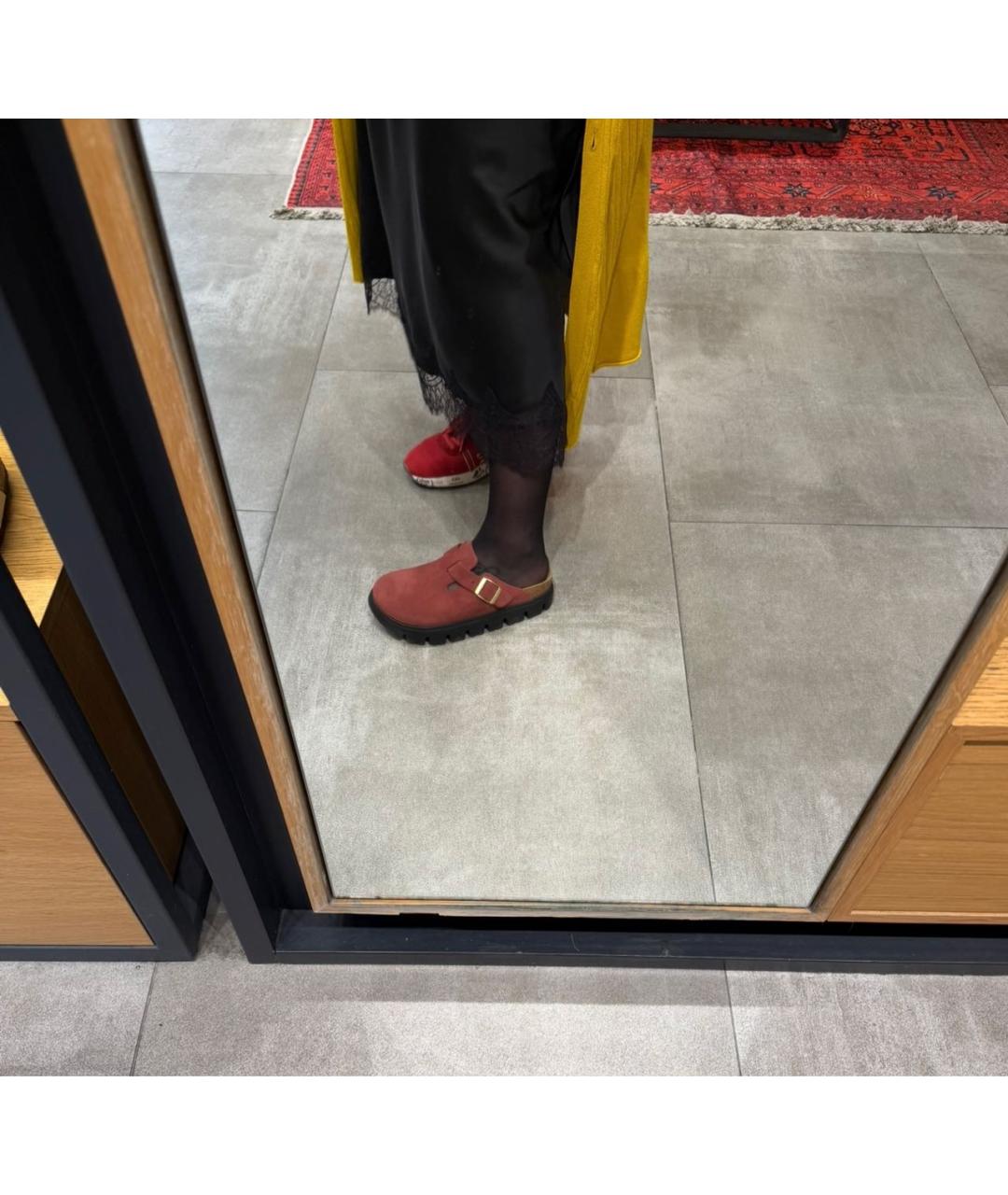 BIRKENSTOCK Бордовые замшевые сабо, фото 4