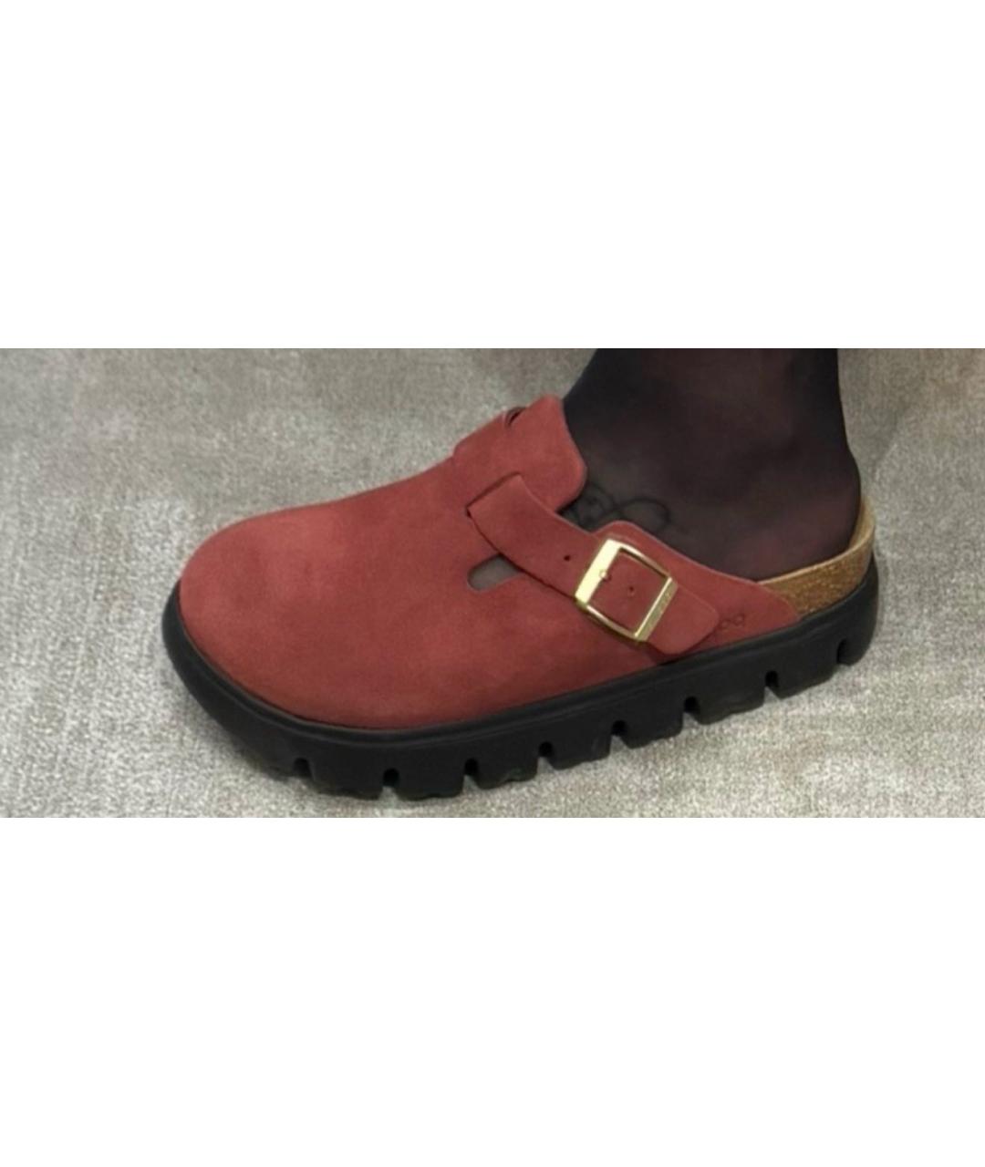BIRKENSTOCK Бордовые замшевые сабо, фото 5