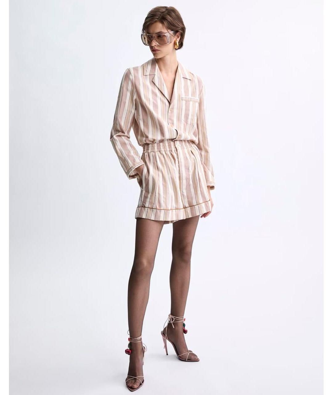 SAINT LAURENT Бежевый хлопковый костюм с брюками, фото 6