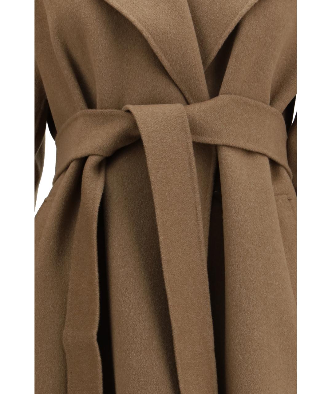 'S MAX MARA Коричневое шерстяное пальто, фото 3