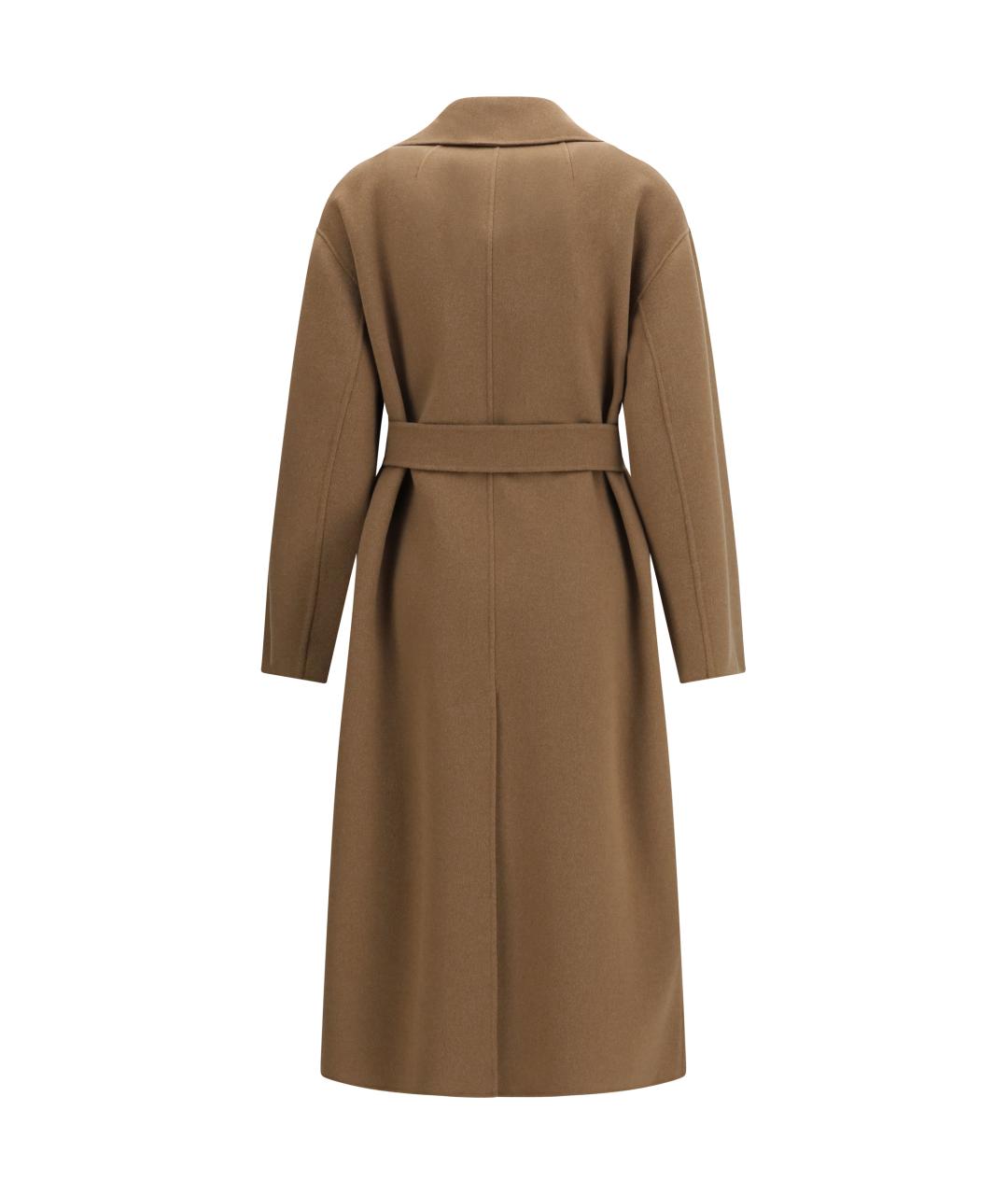 'S MAX MARA Коричневое шерстяное пальто, фото 2