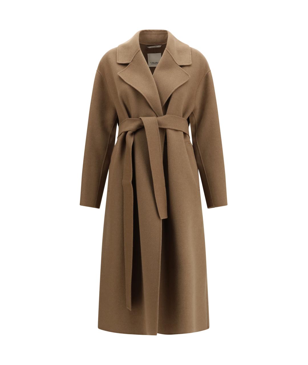 'S MAX MARA Коричневое шерстяное пальто, фото 1