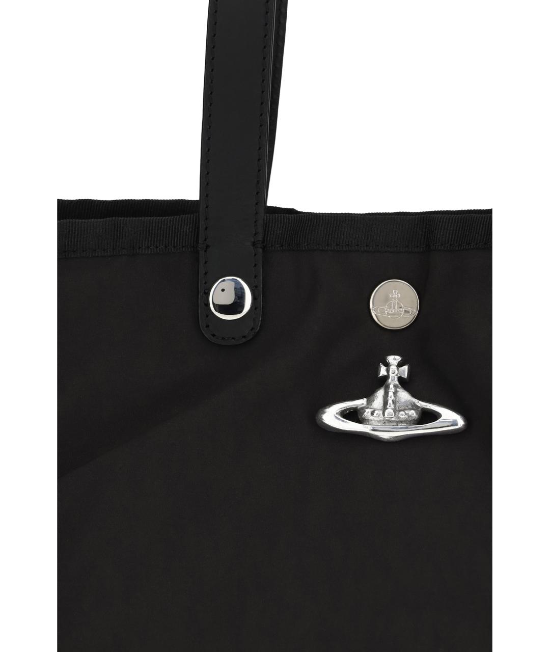 VIVIENNE WESTWOOD Черная тканевая сумка тоут, фото 4