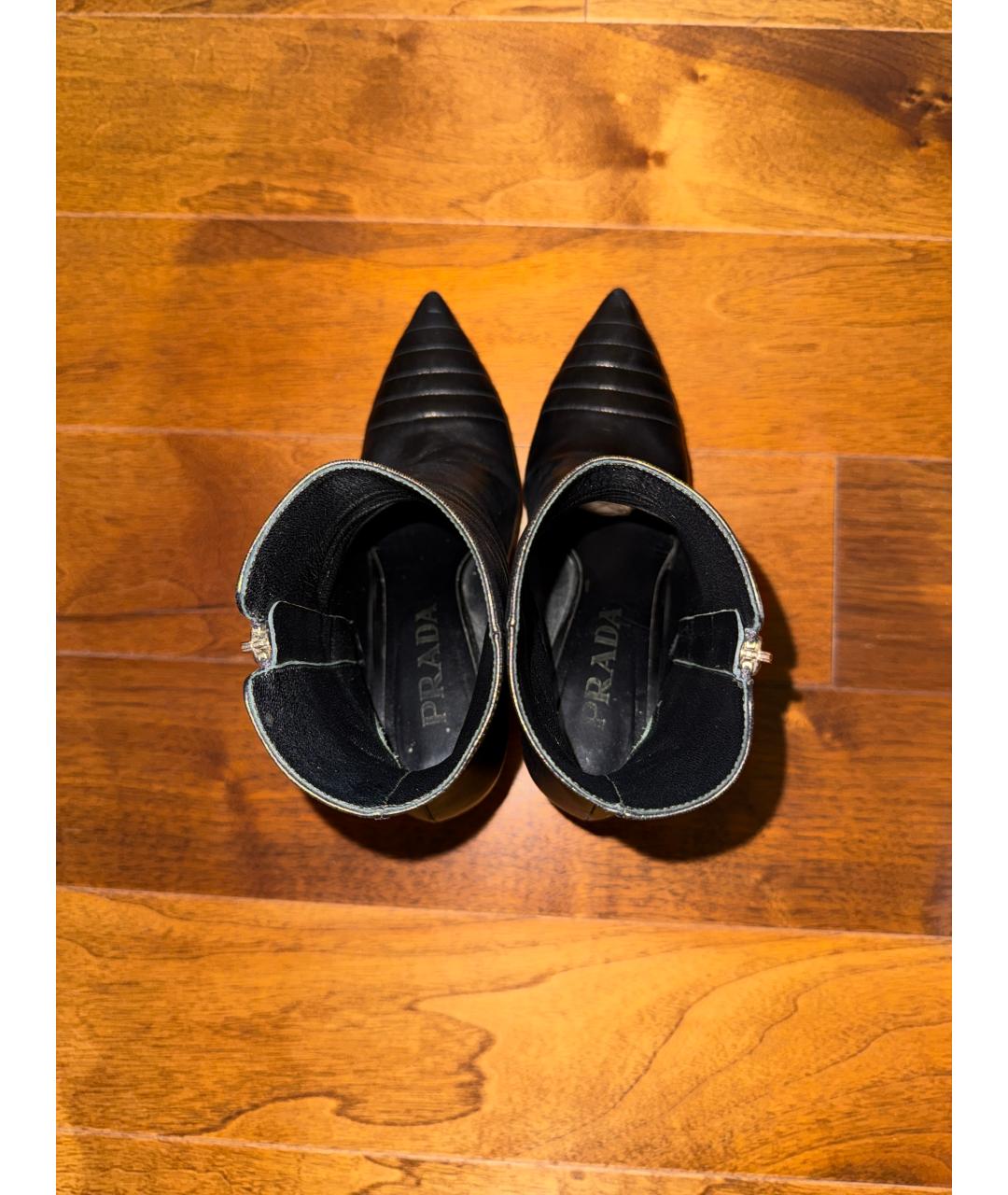 PRADA Черные кожаные ботильоны, фото 3