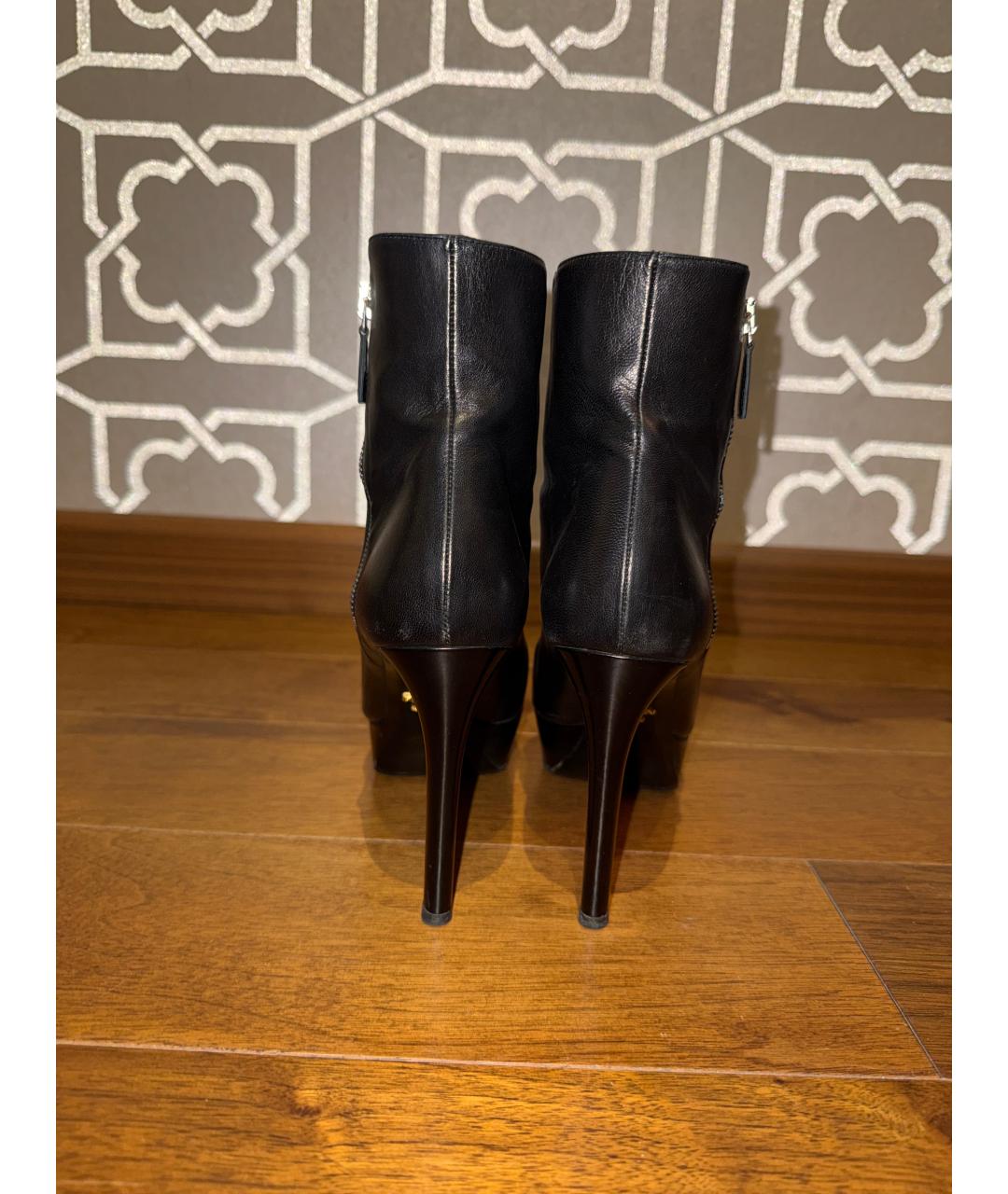 PRADA Черные кожаные ботильоны, фото 4