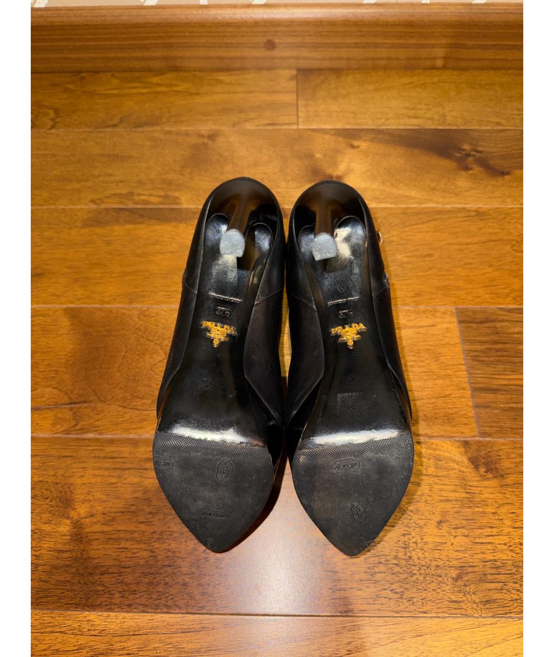 PRADA Черные кожаные ботильоны, фото 5