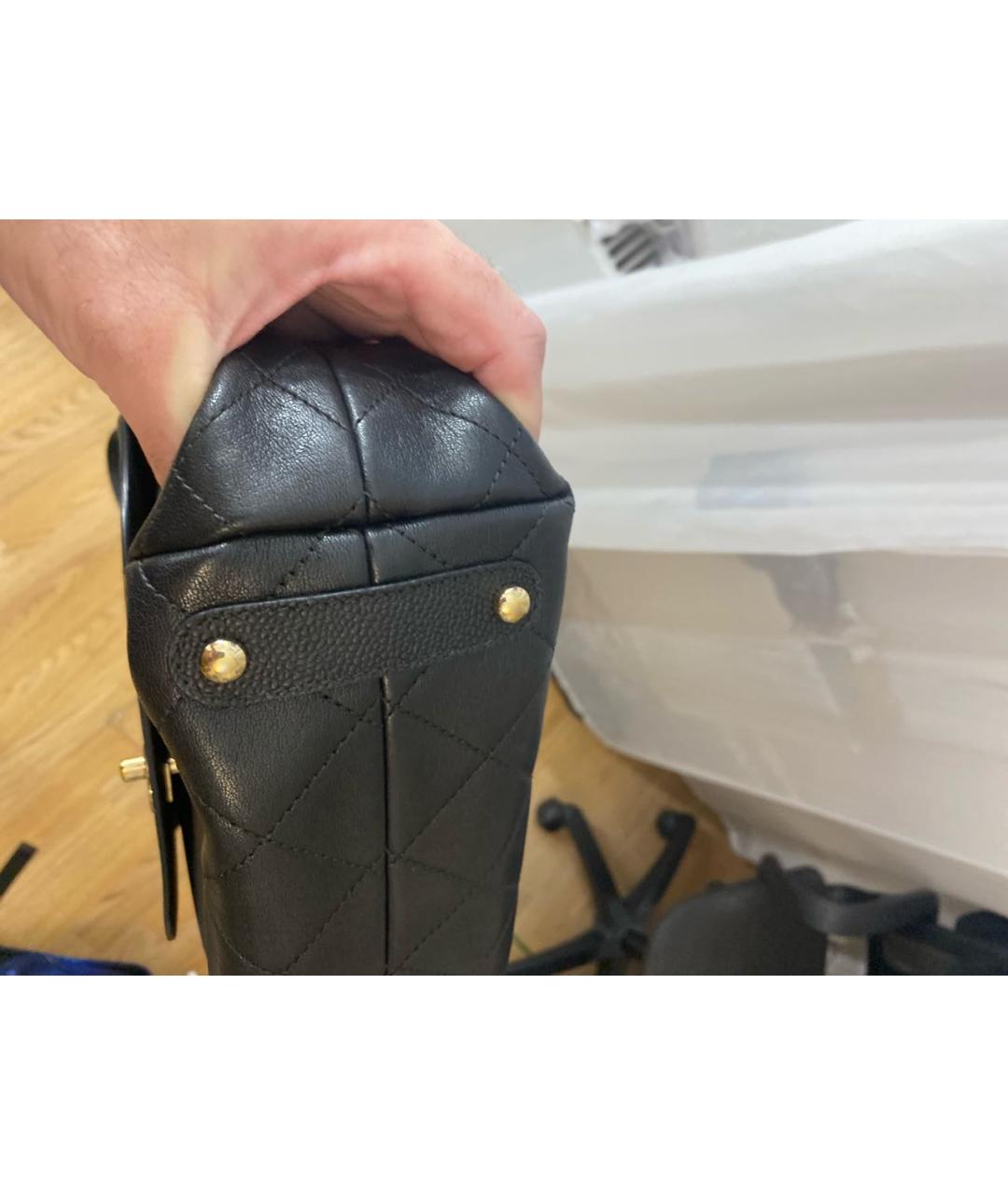 CHANEL Черная кожаная сумка тоут, фото 6