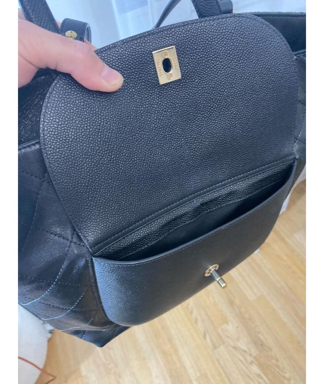 CHANEL Черная кожаная сумка тоут, фото 5