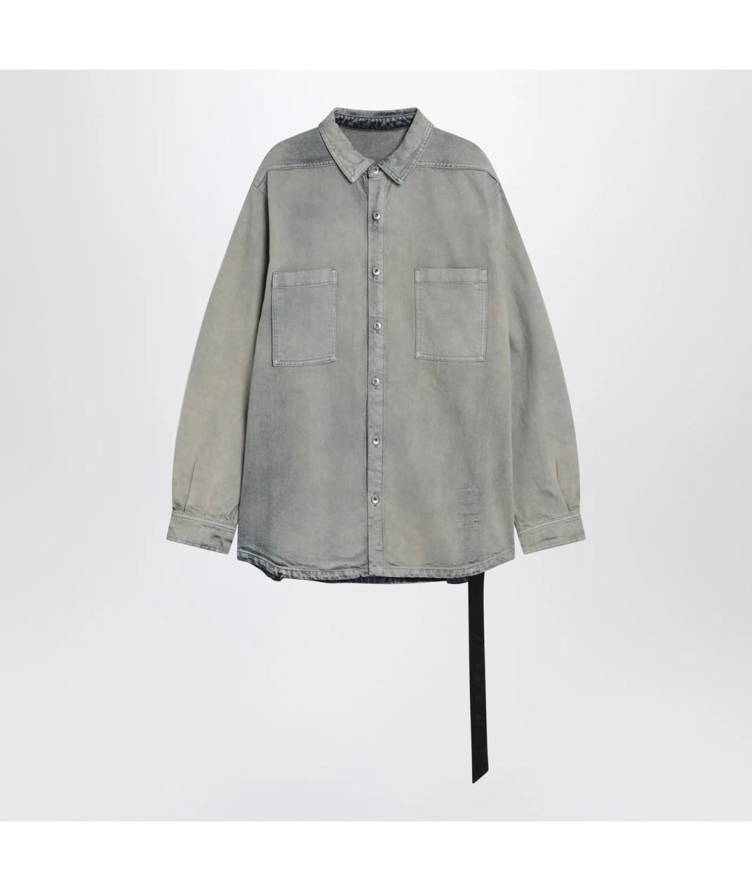 RICK OWENS DRKSHDW Синяя хлопковая кэжуал рубашка, фото 3