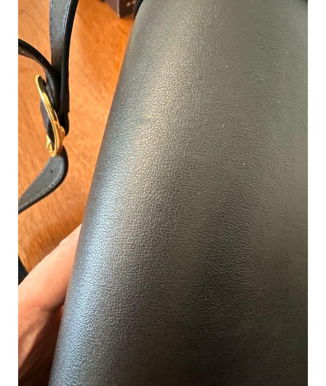 VALENTINO Черная кожаная сумка через плечо, фото 6