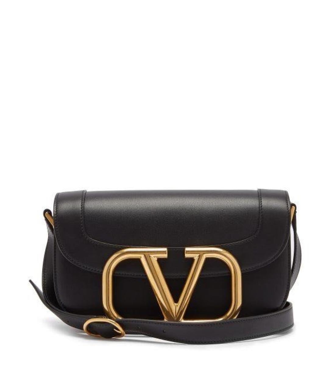 VALENTINO Черная кожаная сумка через плечо, фото 8