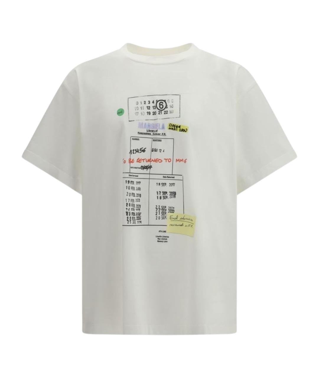 MM6 MAISON MARGIELA Белая хлопковая футболка, фото 1