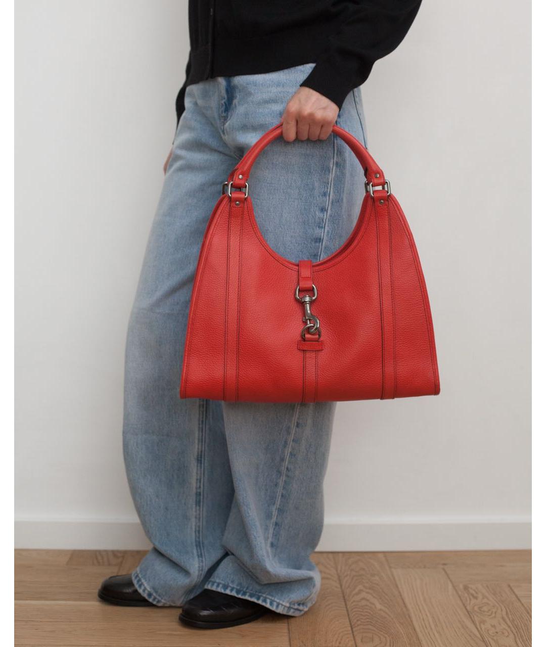 GUCCI Красная кожаная сумка с короткими ручками, фото 4