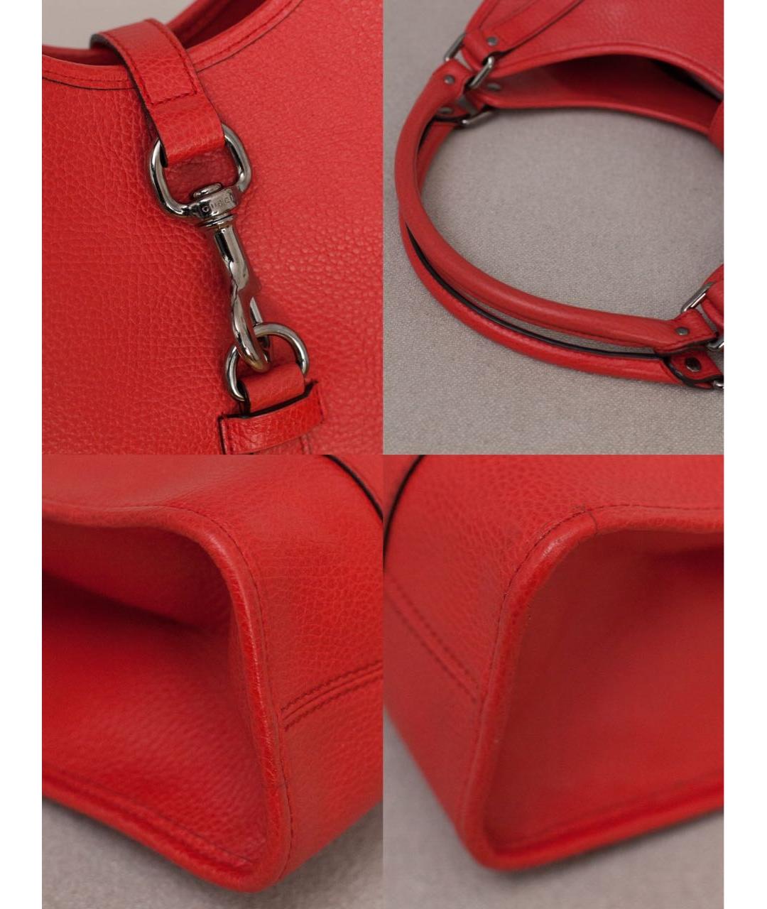 GUCCI Красная кожаная сумка с короткими ручками, фото 7
