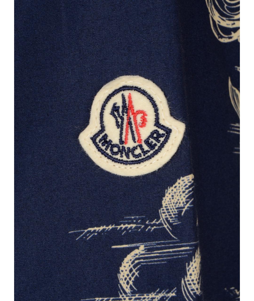 MONCLER Синяя хлопковая кэжуал рубашка, фото 3
