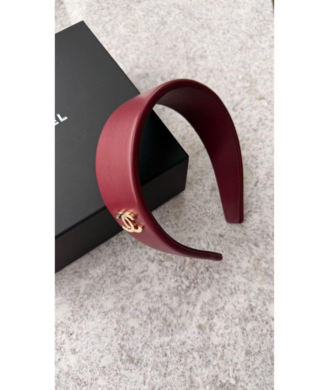 CHANEL Бордовый ободок, фото 3
