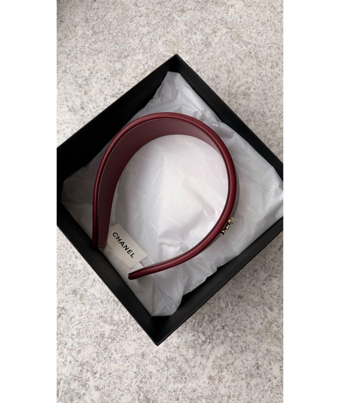 CHANEL Бордовый ободок, фото 2