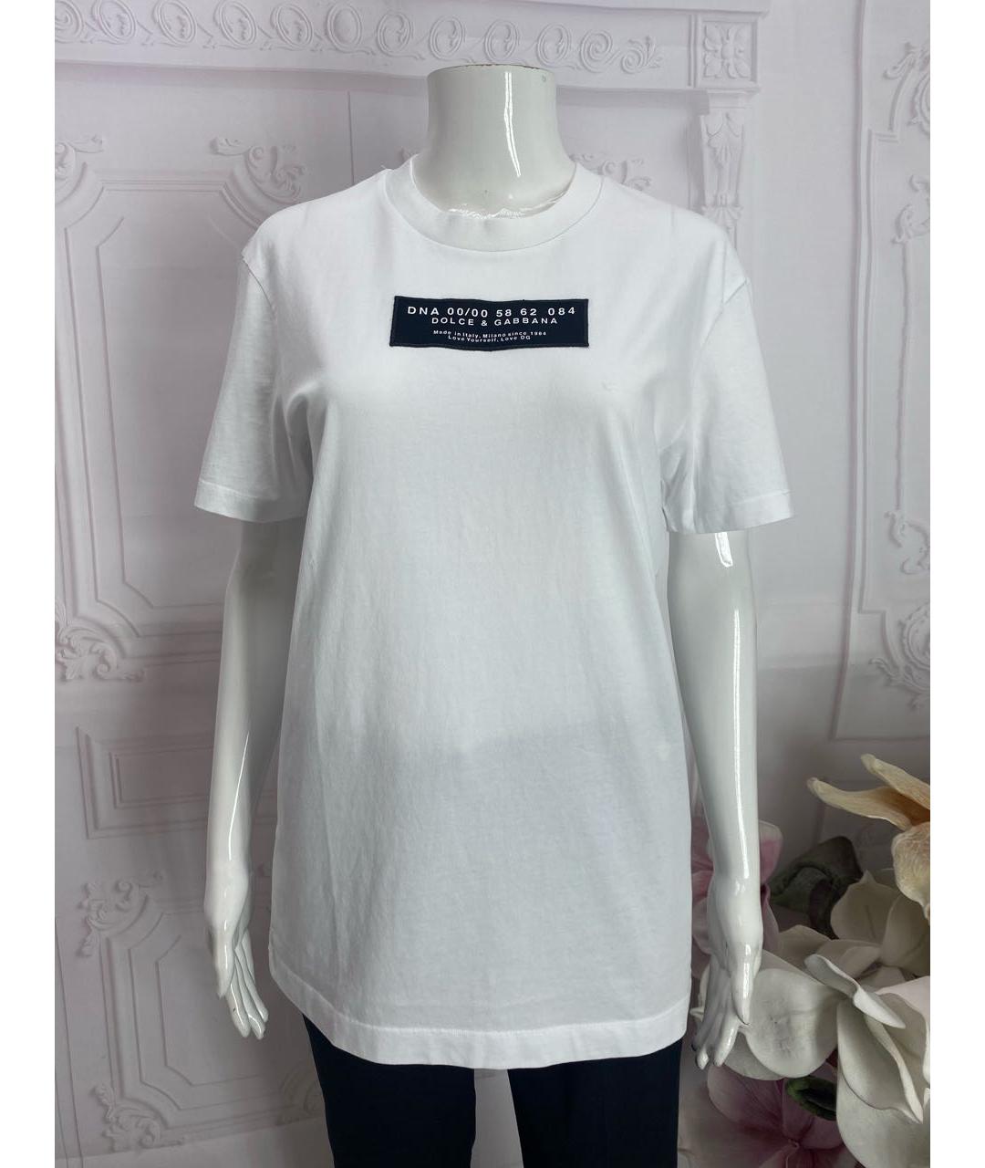 DOLCE&GABBANA Белая хлопковая футболка, фото 5