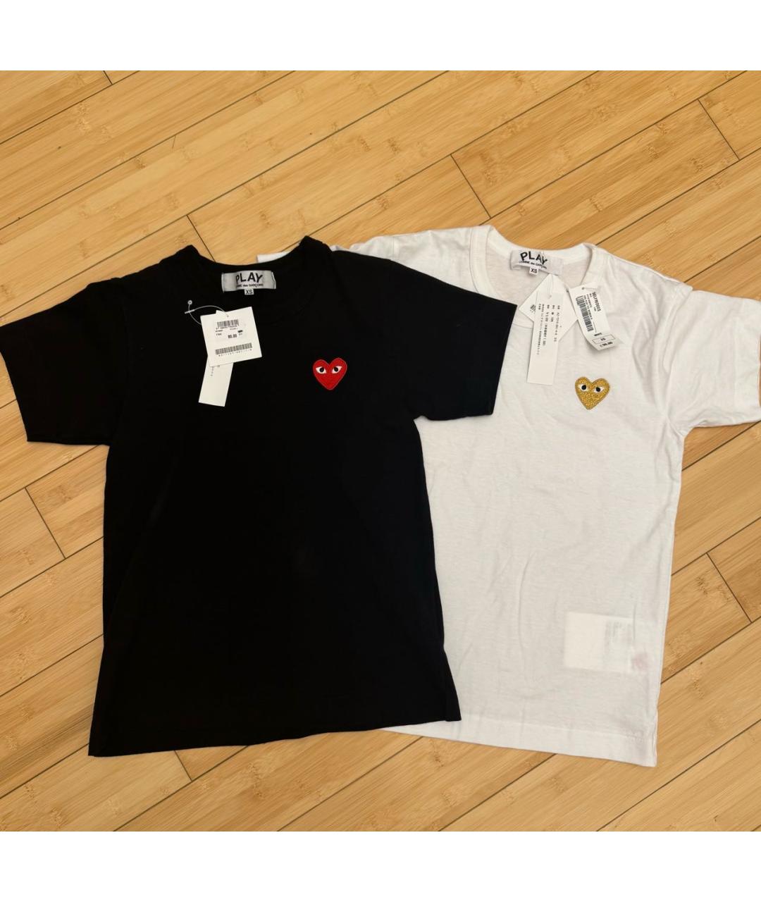 COMME DES GARÇONS PLAY Белая хлопковая футболка, фото 4