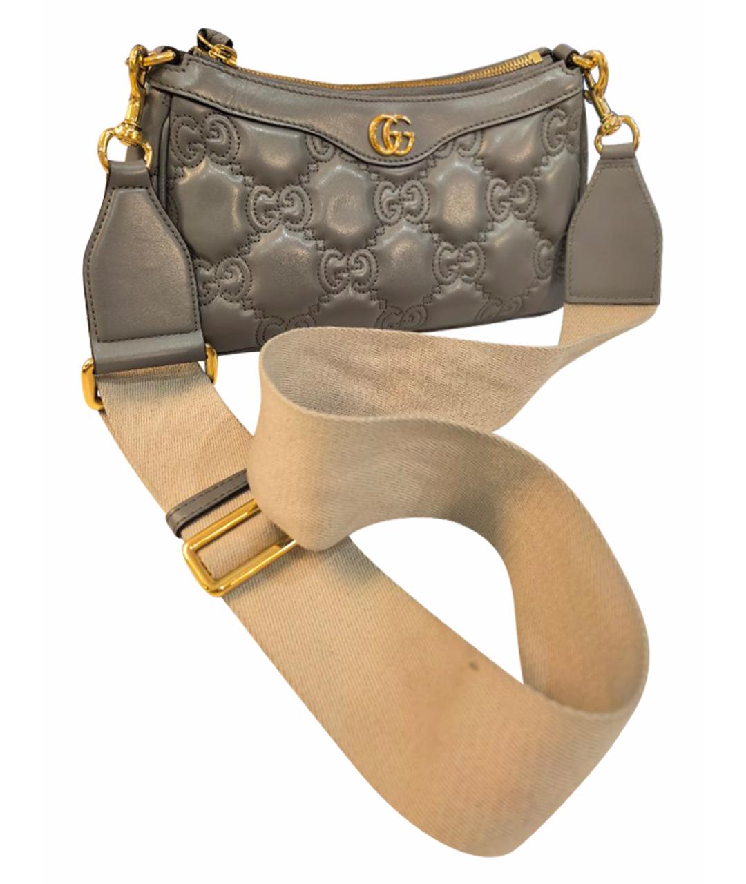 GUCCI Серая кожаная сумка через плечо, фото 1