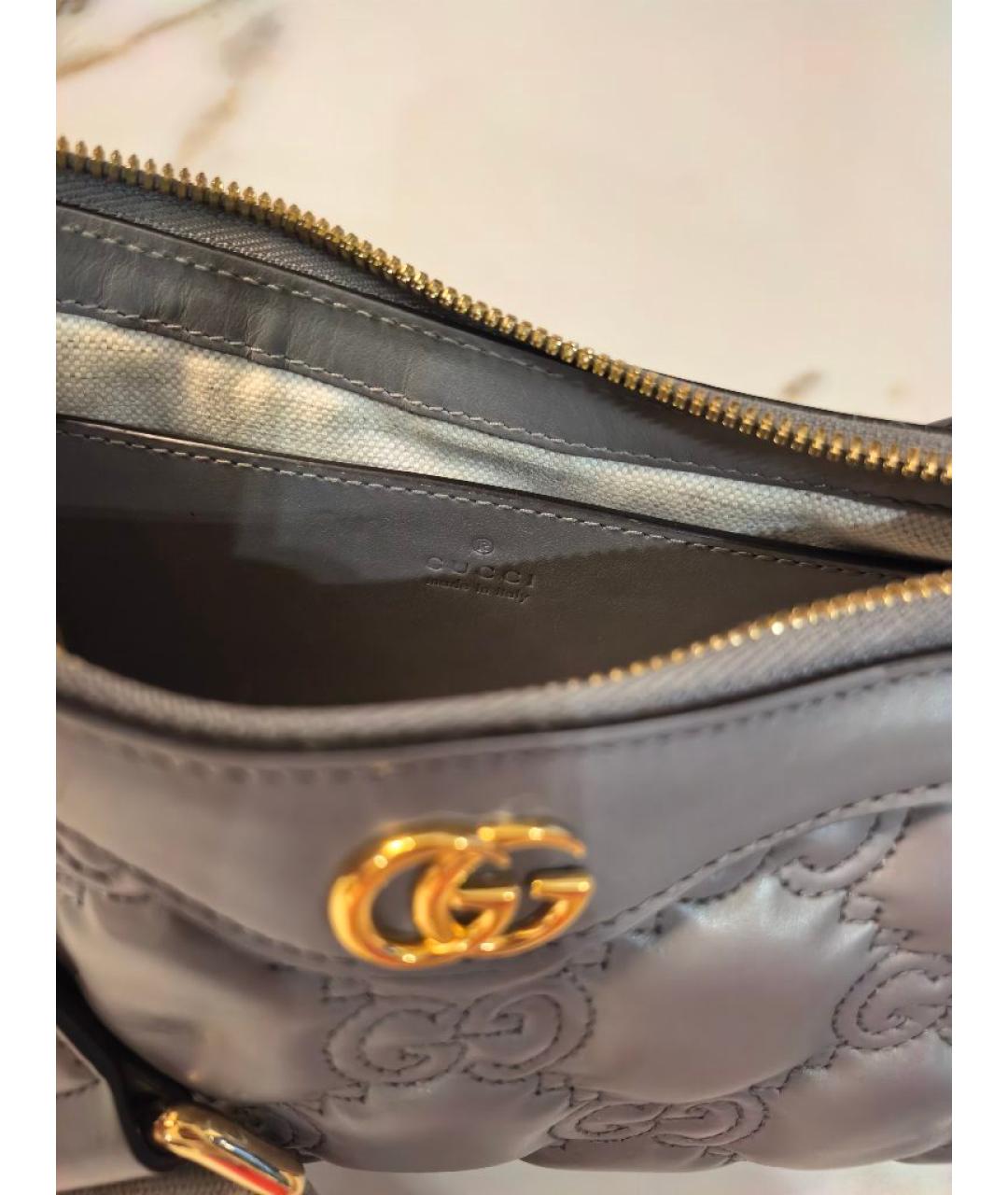 GUCCI Серая кожаная сумка через плечо, фото 4