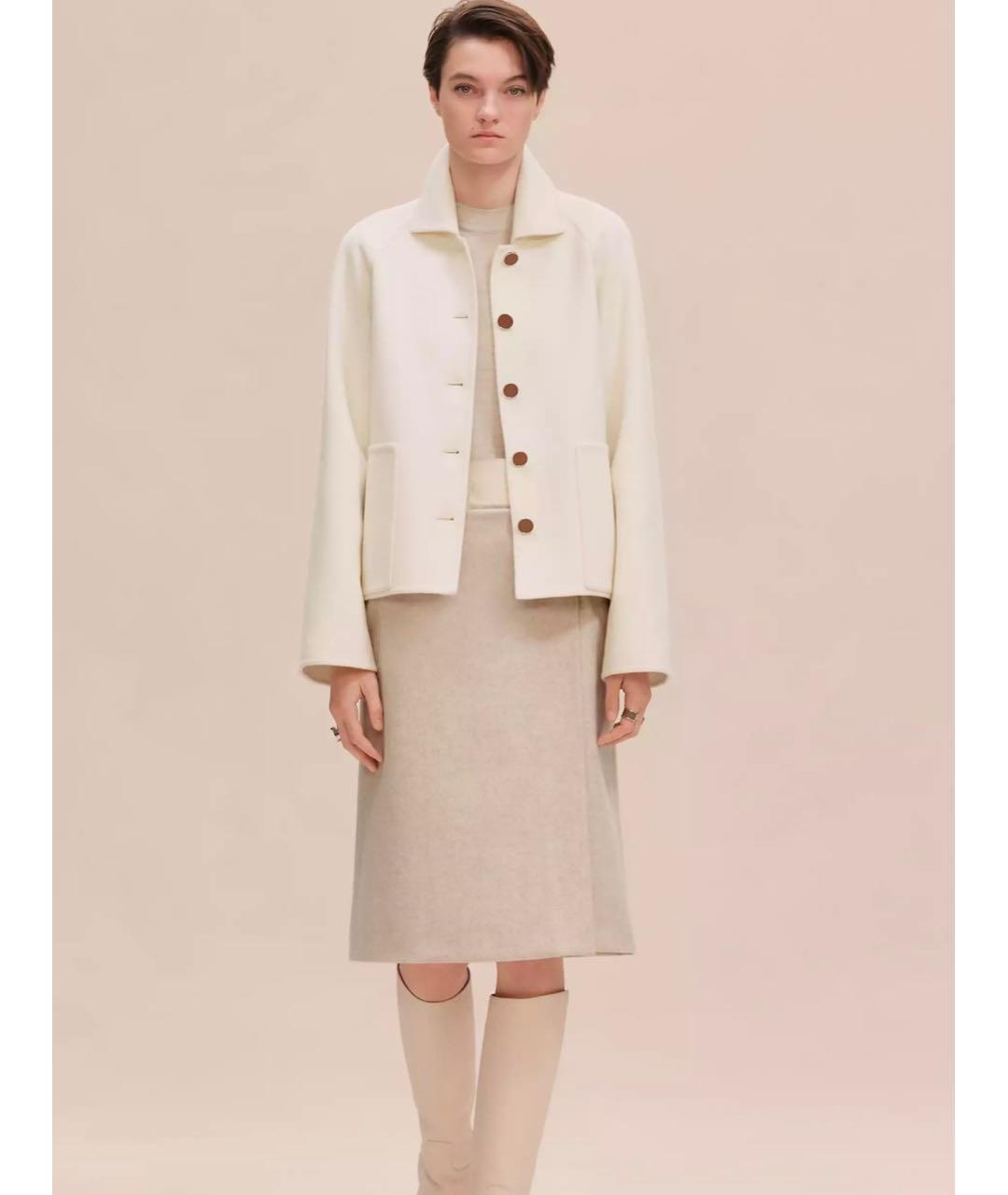 HERMES Белое кашемировое пальто, фото 8