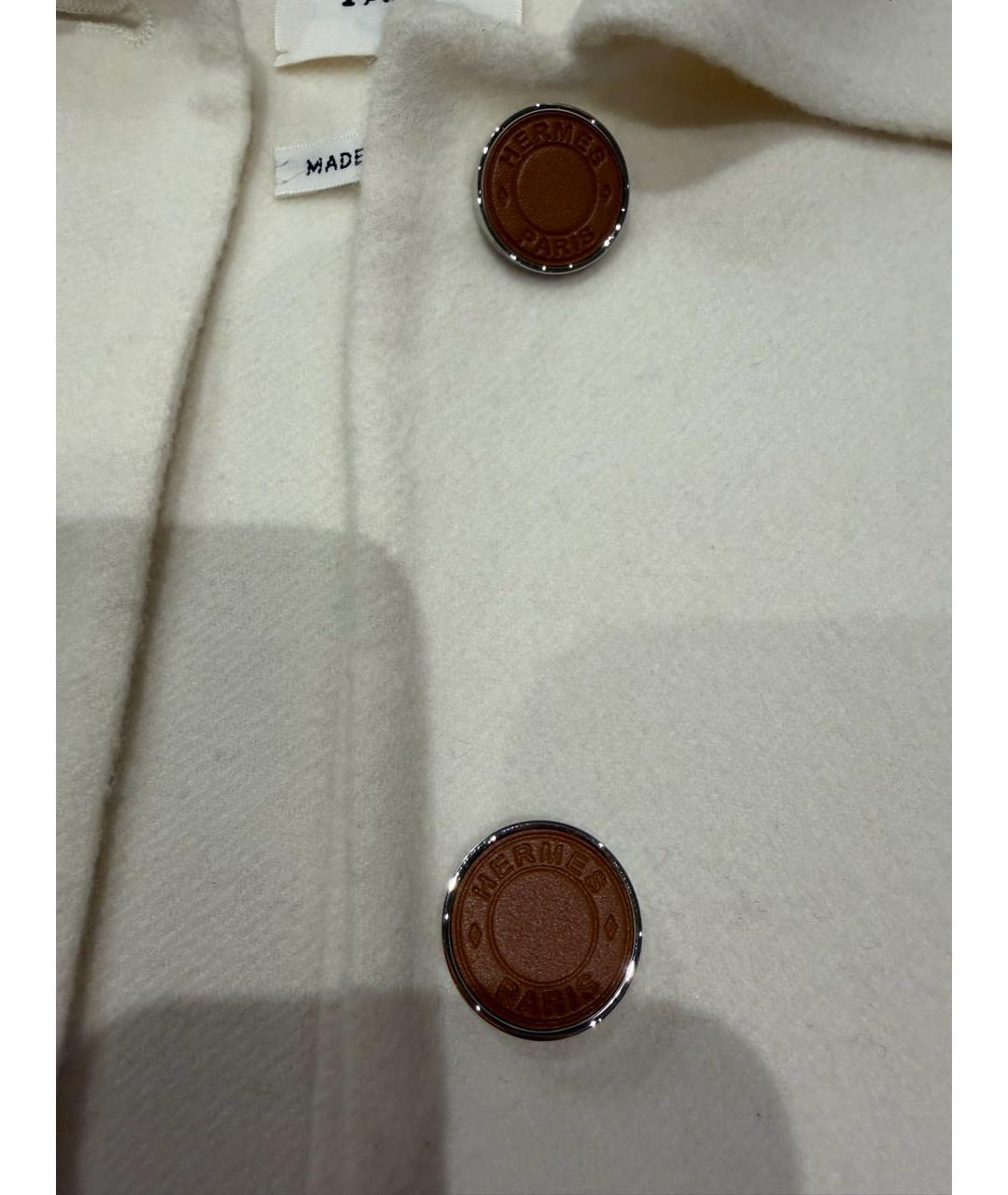HERMES Белое кашемировое пальто, фото 5