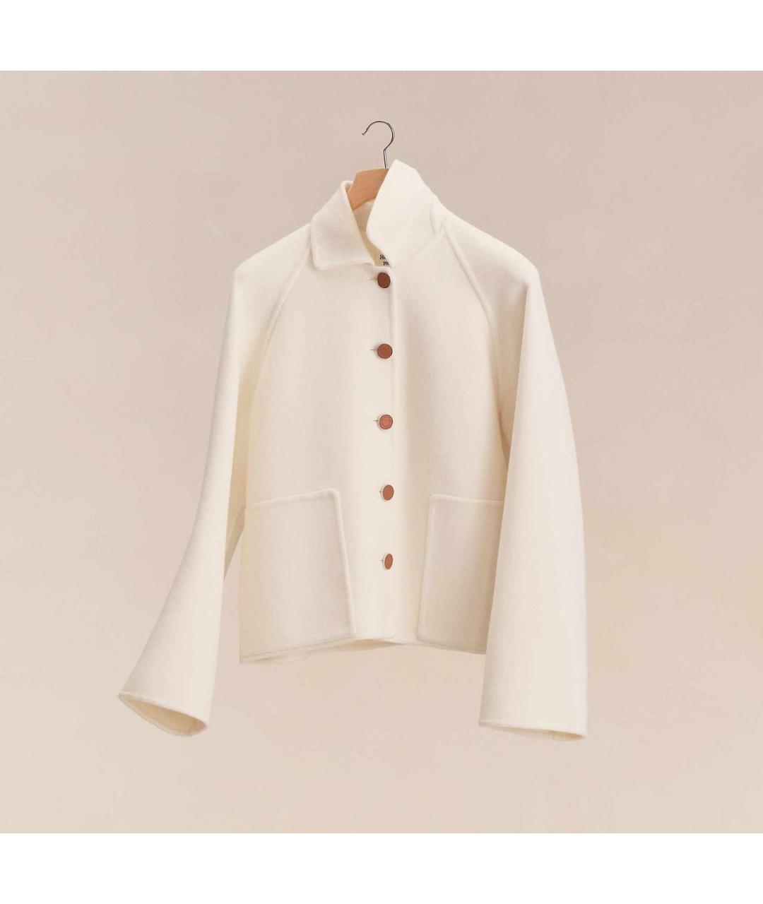 HERMES Белое кашемировое пальто, фото 9