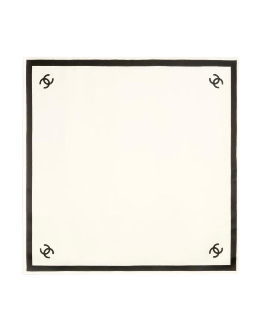 CHANEL Белый шелковый платок, фото 1