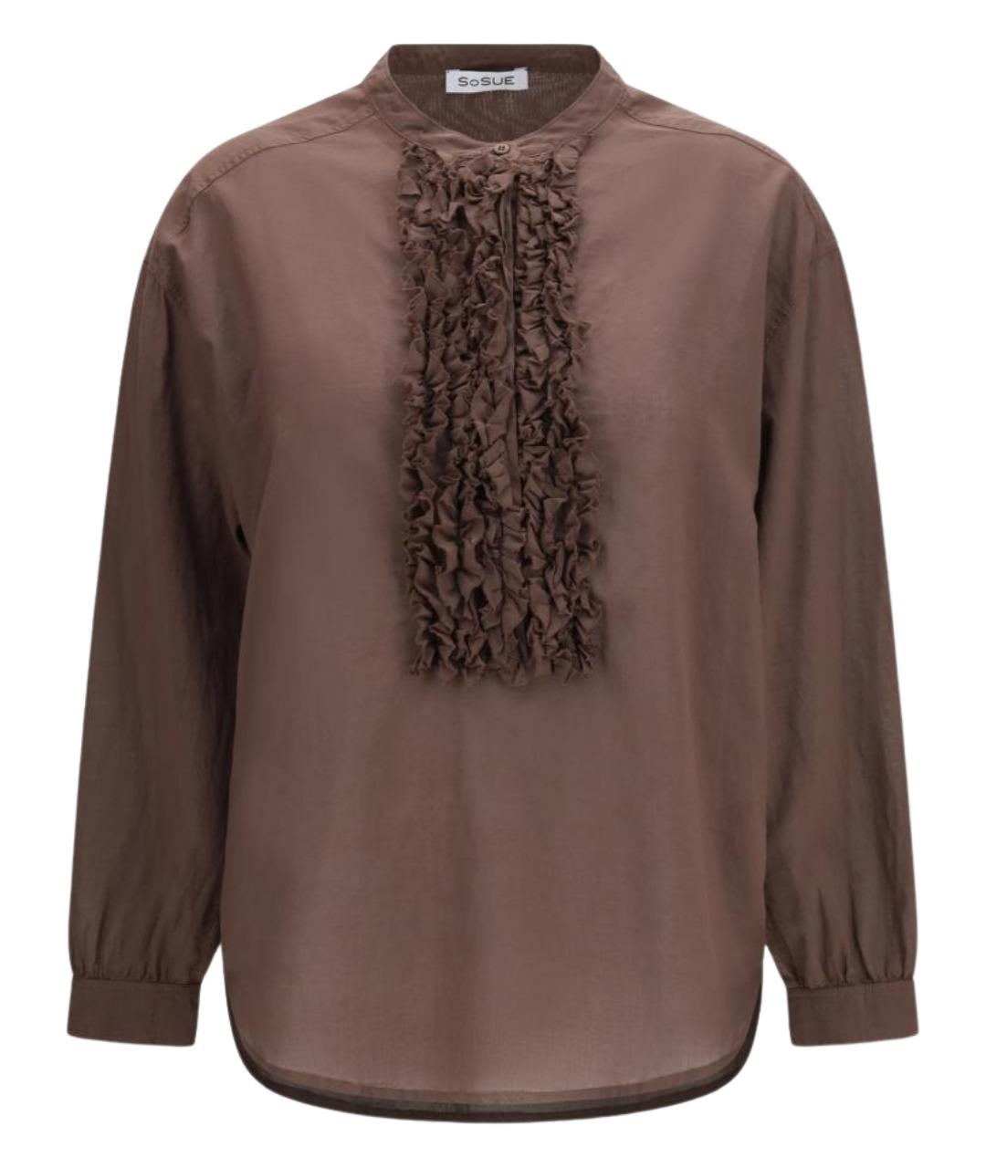 SOSUE Коричневая хлопковая рубашка, фото 1